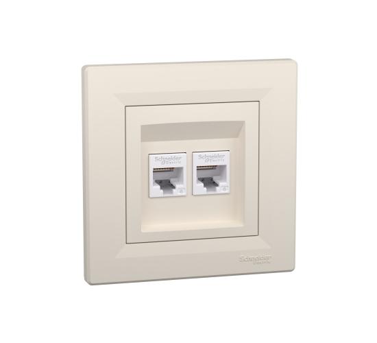Компютърна розетка Asfora 2xRJ45 сat6 UTP крема main image