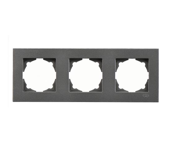Рамка Егона тройна тъмно сива main image