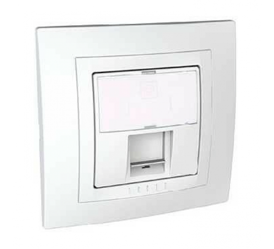 Розетка единична  RJ45 за компютър Unica бял цвят ДО ИЗЧЕРПВАНЕ НА КОЛИЧЕСТВАТА main image