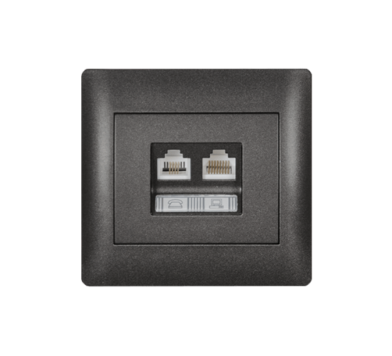 RHYME RJ11+RJ45 ГРАФИТ, МЕТАЛИК main image