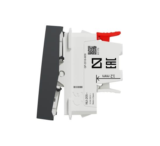 Кръстат ключ 10 А 2 модулen антрацит NEW UNICA NU320554 main image