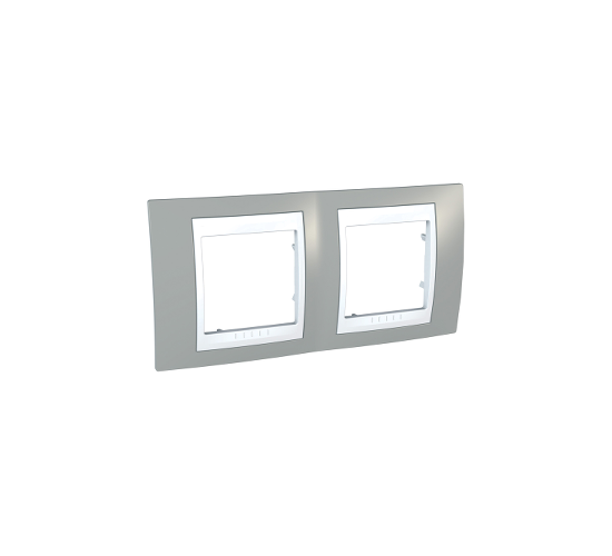 Рамка двойна Unica Plus светлосив/бял  ДО ИЗЧЕРПВАНЕ НА КОЛИЧЕСТВАТА main image