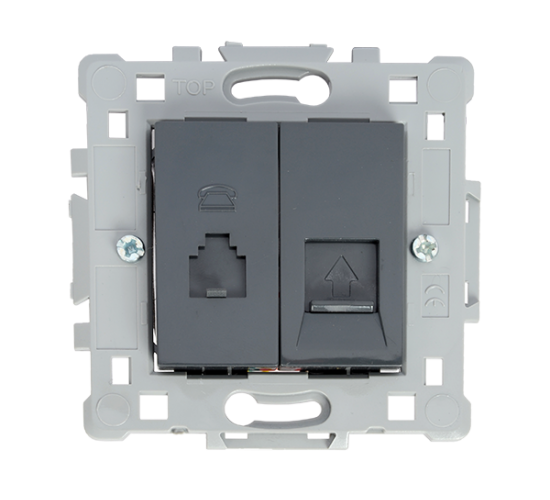 КОНТАКТ RJ11+RJ45 ЧЕРЕН EL1646 SPLENDOR main image
