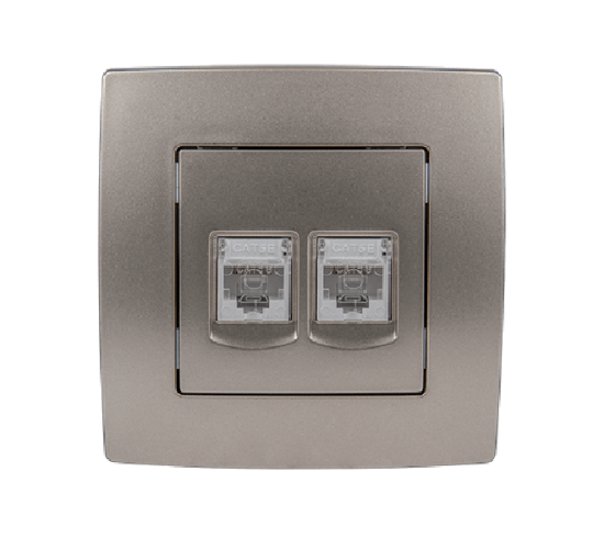 CITY ТЕЛЕФОН RJ11 + КОМПЮТЪРЕН КОНТАКТ RJ45 БЯЛ, МЕТАЛИК main image
