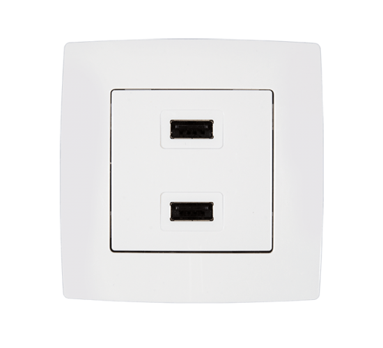 CITY USB ДВОЕН КОНТАКТ БЯЛ, МЕТАЛИК main image