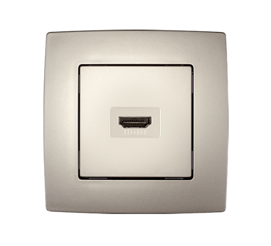 CITY HDMI РОЗЕТКА ШАМПАНСКО МЕТАЛИК main image