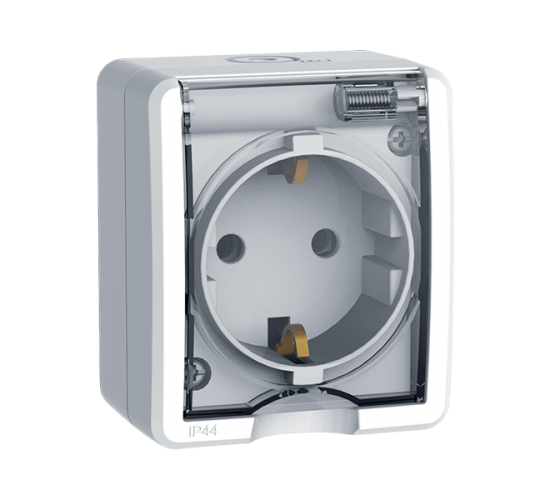 КОНТАКТ ШУКО ОТКРИТ МОНТАЖ IP44 БЯЛ main image