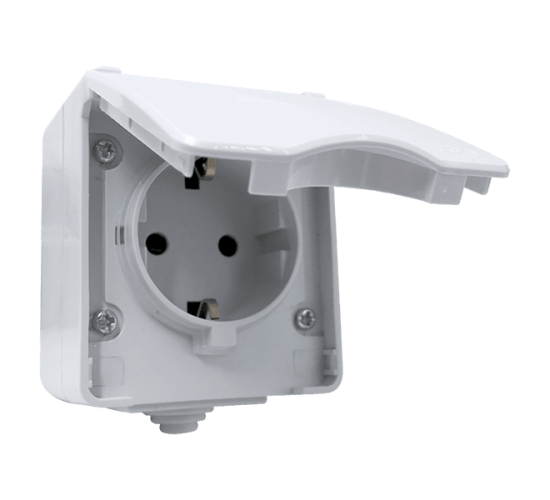 КОНТАКТ ШУКО ОТКРИТ МОНТАЖ IP65 СИВ main image