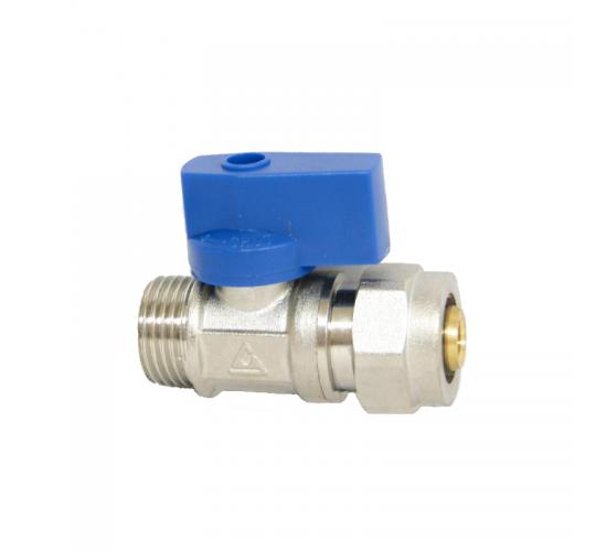 Кран сферичен с адаптор 1/2"х16 външна резба СИН main image