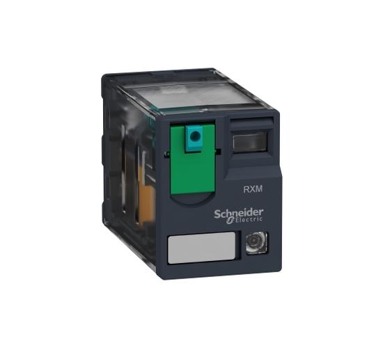 Миниатюрно реле с основа, Harmony, 6A, 4CO, с LED, заключващ се тест бутон, 24V DC RXM4AB2BD main image