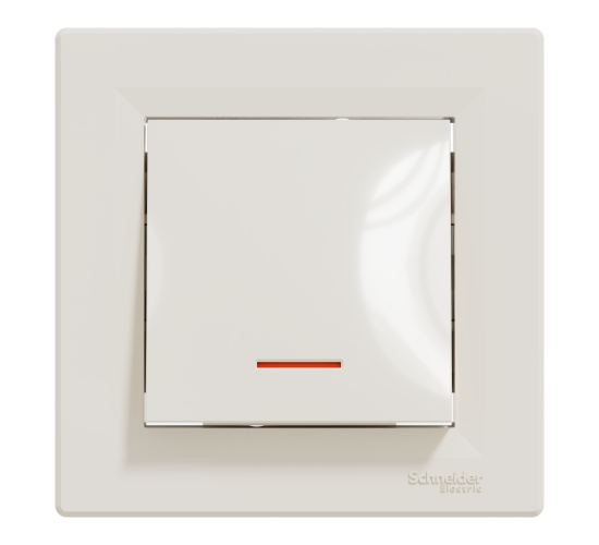 Ключ единичен схема 1 с глим лампа Asfora крем EPH1400123 main image