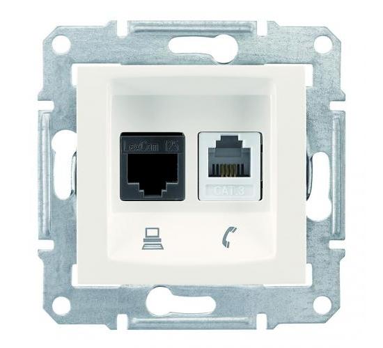 Телефонна+компютърна розетка крем OLD SERIES SDN5100123 разпродажба main image