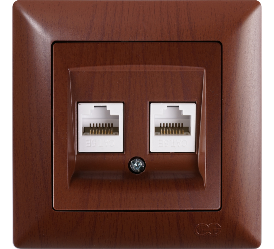 Контакт за компютър двоен Visage тъмен махагон main image