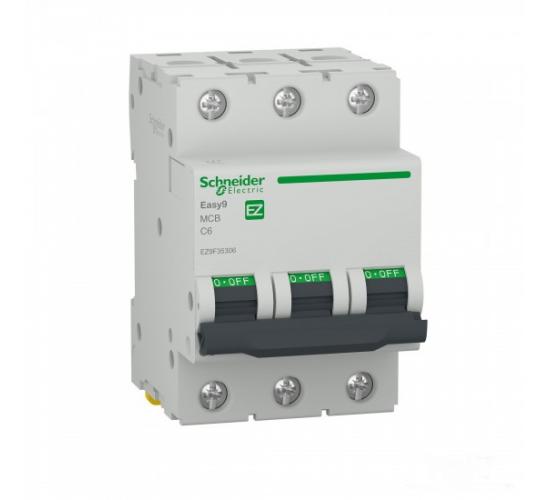 Автоматичен прекъсвач Easy 9, 3P, 6A, крива C, 400V, 6kA main image