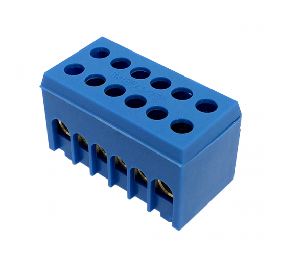 Клема нулева синя 2P 4х25mm2+8х16 63A main image