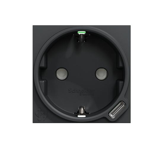 Контакт Шуко + USB C 10.5W антрацит NU301754 main image