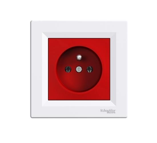 Контакт френски стандарт 16A червен/бял Asfora main image