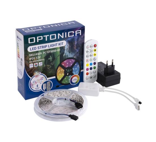 Комплект LED лента 5м,адаптер + BLUETOOTH + ДИСТАНЦИОННО DC12V 5050 60 LEDS RGB IP20 main image