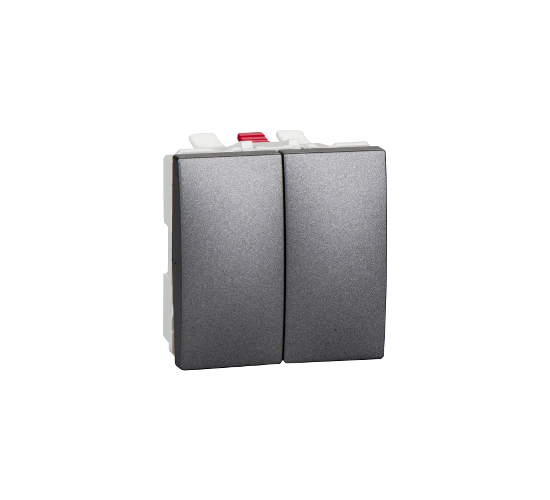 Ключ сериен схема 5 двумодулен 10A 250VAC Unica графит main image