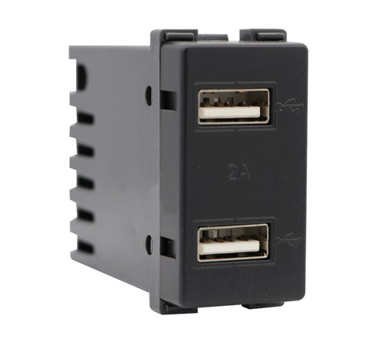 LECCE КОНТАКТ ДВОЕН USB АНТРАЦИТ main image