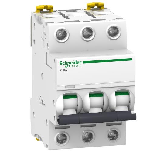 Автоматичен прекъсвач iC60N, 3P, 3A, крива C, 400V, 6kA main image