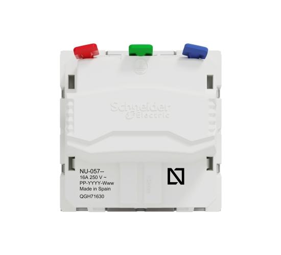 Единичен контакт шуко 2P+E  16A 250V безвинтово свързване алуминий NU305730 main image