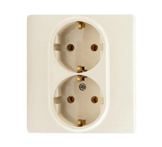 Контакт шуко ДВОЕН 16A цвят Крем Niloe Legrand main image