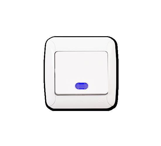 Ключ единичен светещ, схема 1 Fantasy бял main image