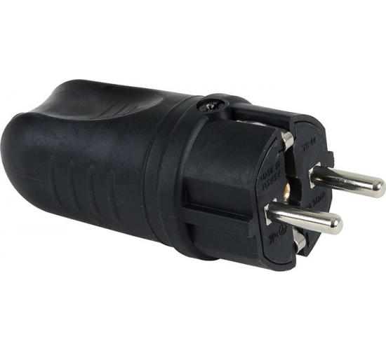 Щепсел гумиран 16А черен IP40 main image