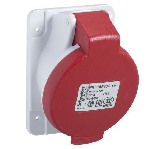 Индустриален контакт за монтаж на табло 16A 3P+E 380-415V IP44 main image