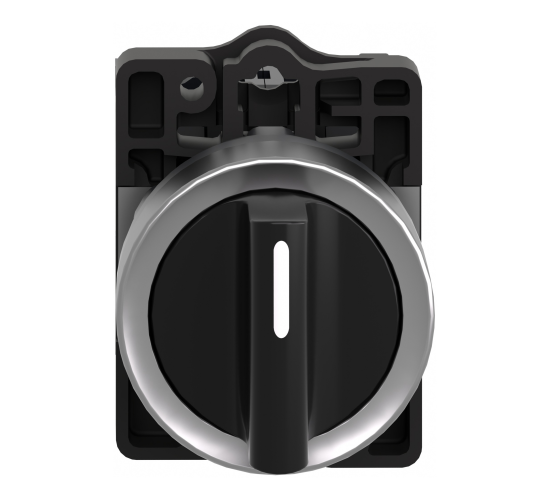 Превключвател черен, &Oslash;22,3 позиции,с пружинно връщане към център,2 NO XA2ED53 main image