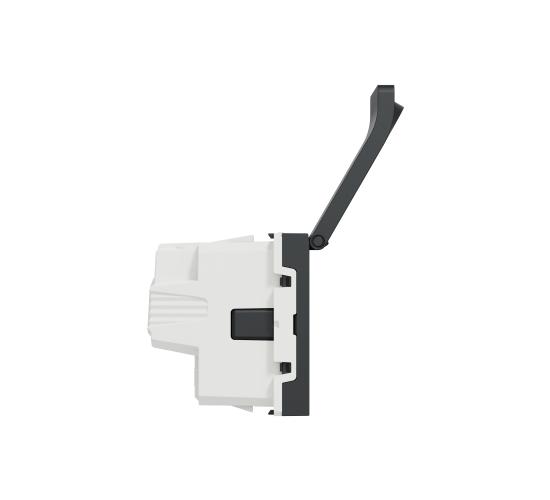 Контакт шуко с детска защита и капак 2P+E 16A, антрацит NU303754TA main image