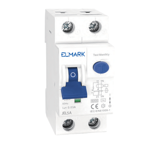 ЕЛЕКТРОМАГНИТНА КОМБИНИРАНА ДЕФЕКТНОТОКОВA ЗАЩИТA RCBO JEL5A 6KA 2P 10A/300MA main image