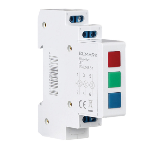 ЛАМПА ЗА ШИНА ELD-RGB-DIN ЗЕЛЕНА/ЧЕРВЕНА/СИНЯ 230V main image
