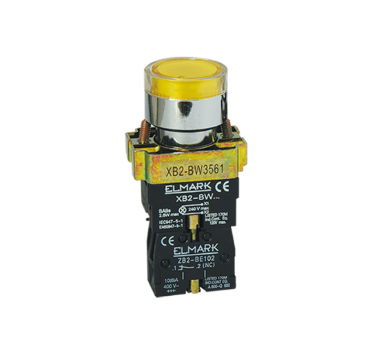 БУТОН СВЕТЕЩ EL2-BW3561 Жълт 230V main image