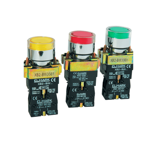 БУТОН С LED ИНДИКАТОР EL2-BW 3571 24V ЖЪЛТ main image