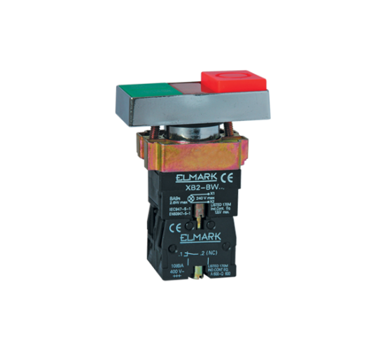 Бутон - старт/стоп EL2-BW8475 24V 1НО+1НЗ IP20 зелен main image