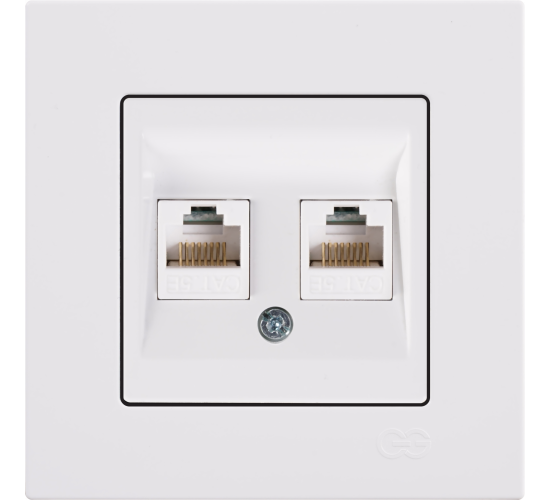 Контакт за компютър двоен Eqona бял main image