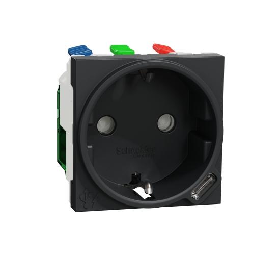 Контакт Шуко + USB C 10.5W антрацит NU301754 main image