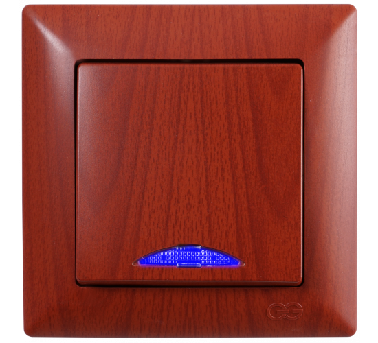 Ключ единичен светещ схема 1 Visage череша main image