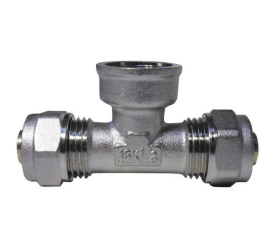 Връзка тройна с вътрешна резба ф 18х1/2"х ф 18   main image