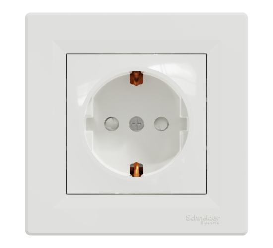 Контакт шуко със детска защита Asfora бял main image