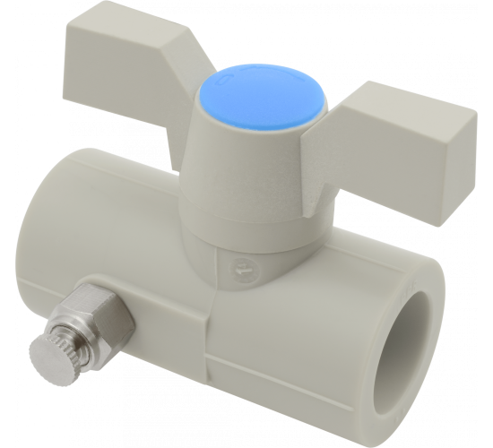 Полипропилен сферичен кран с изпусквател ф32 main image