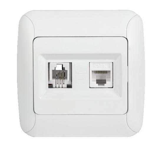 Контакт за телефон+компютър Fantasy бял main image