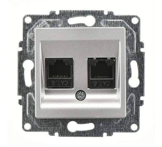 Контакт Егона за компютър cat.5 двоен сив механизъм main image