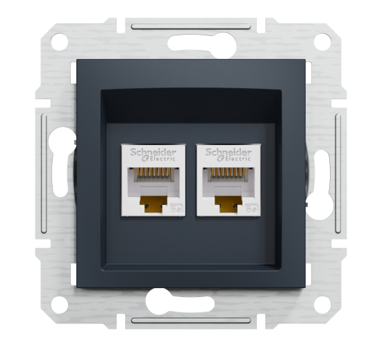 Компютърна розетка 2xRJ45 сat5e UTP антрацит EPH4400171 main image