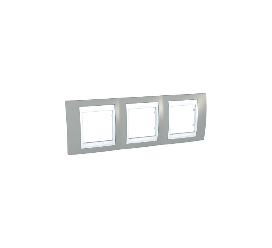 Рамка тройна Unica Plus светло сив/бял ДО ИЗЧЕРПВАНЕ НА НАЛИЧНОСТИТЕ main image