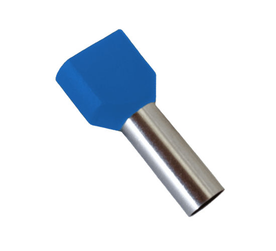 Кабелен накрайник изолиран 2х0.75мм2 TЕ7508/син/100бр в пакет main image