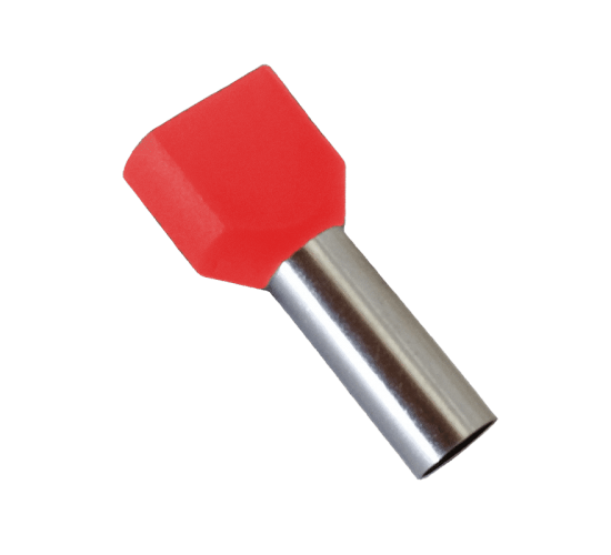 Кабелен накрайник изолиран 2х1мм2 TЕ1008червен/100бр в пакет main image