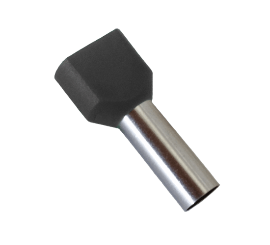 Кабелен накрайник изолиран 2х1.5мм2 TЕ1508черен/100бр в пакет main image